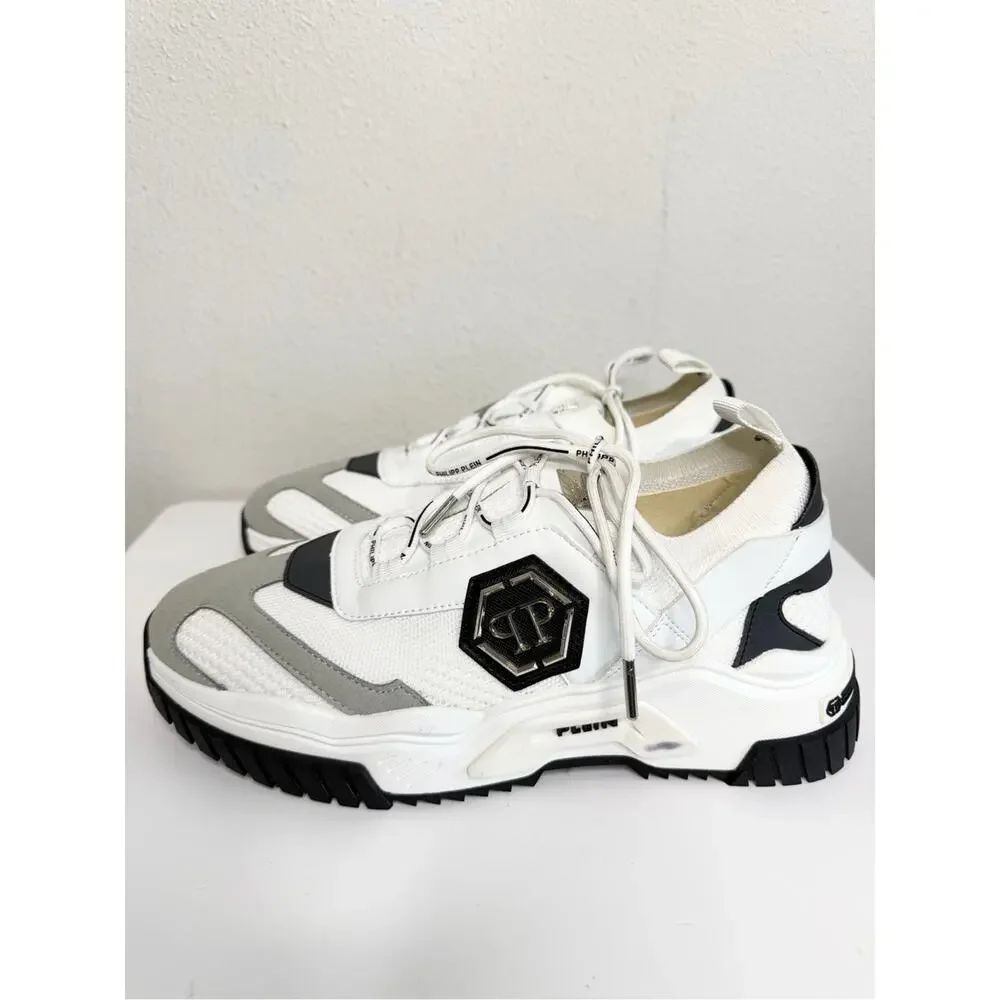 Philipp Plein Predator Sneakers Silver Black Logo Chunky Sole Men’s Size 10